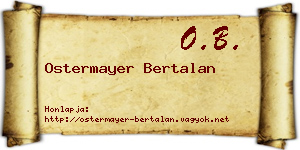 Ostermayer Bertalan névjegykártya